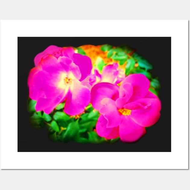 Wild Roses - Hot Pink Wall Art by Suzette Ransome Illustration & Design